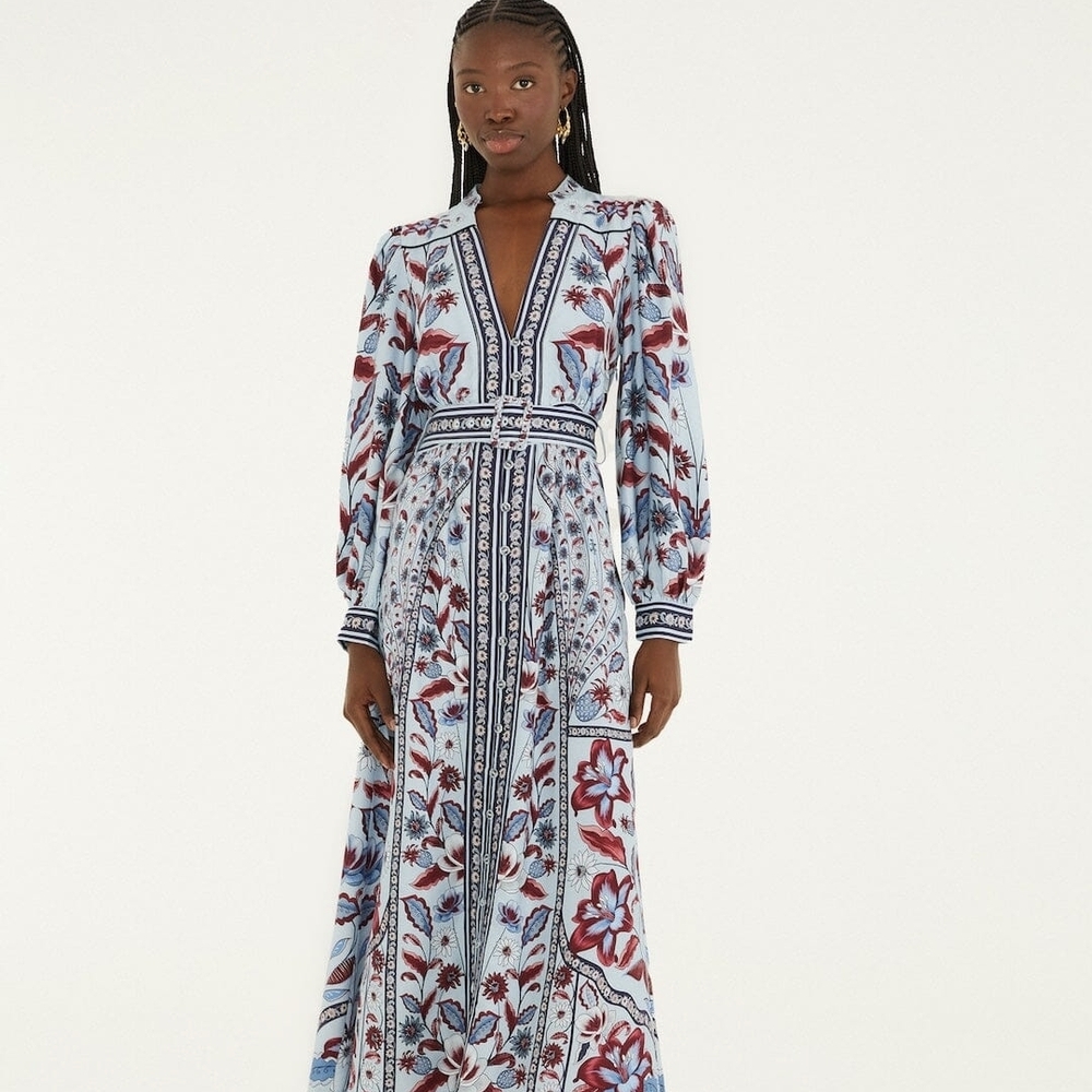 FARM Rio Soft Blue Marcelle Maxi Dress